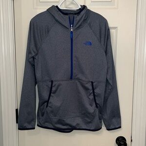 North Face Boy’s Grey‎ 1/2 Zip Pullover Hoodie Sz XL (18-20) Youth Jacket Casual